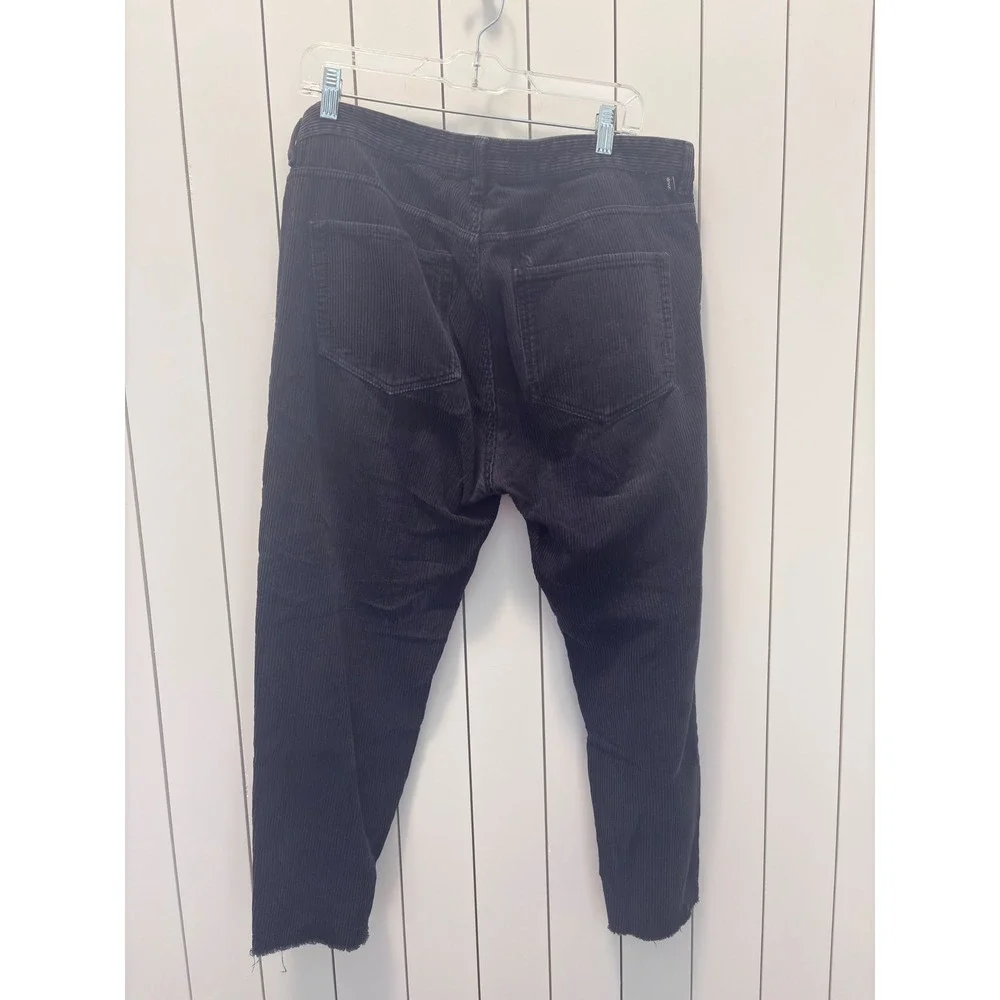Zara Corduroy Pants Mens 36 Black Raw Hem Dark Academia Grunge